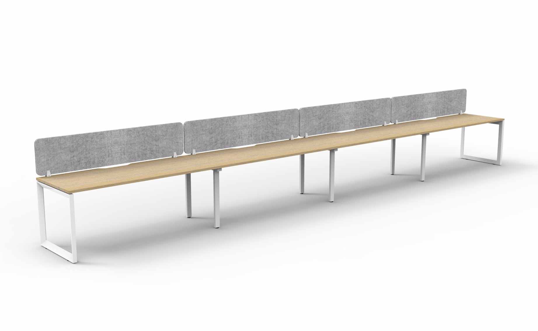 Loop 4 Person Single Sided Workstation - with Eco Screen